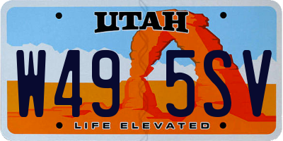 UT license plate W495SV