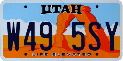 UT license plate W495SY