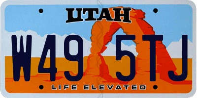 UT license plate W495TJ