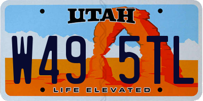 UT license plate W495TL