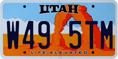 UT license plate W495TM