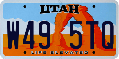 UT license plate W495TQ