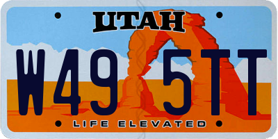 UT license plate W495TT