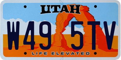 UT license plate W495TV