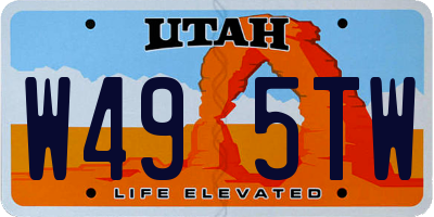 UT license plate W495TW