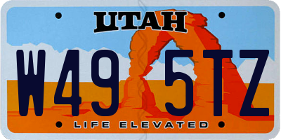UT license plate W495TZ