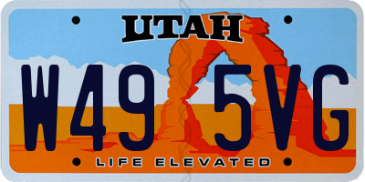 UT license plate W495VG