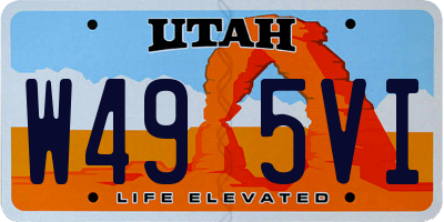 UT license plate W495VI