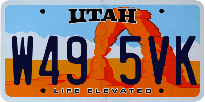 UT license plate W495VK