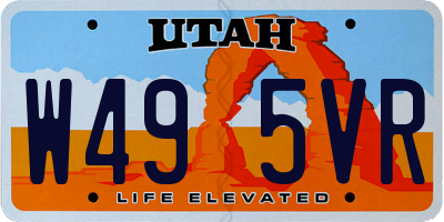 UT license plate W495VR