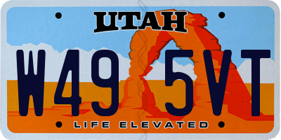 UT license plate W495VT
