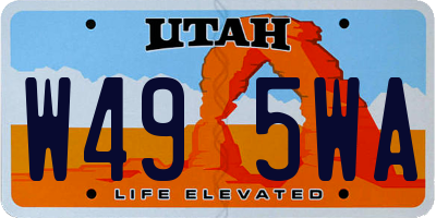 UT license plate W495WA