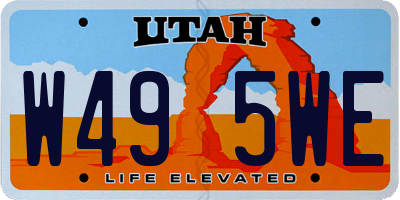 UT license plate W495WE