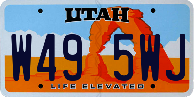 UT license plate W495WJ