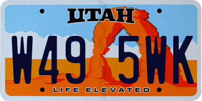 UT license plate W495WK