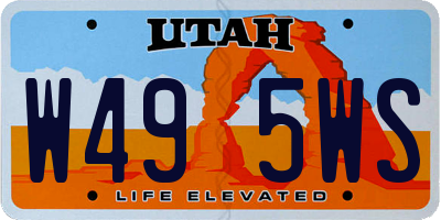 UT license plate W495WS