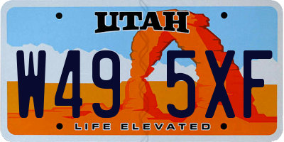 UT license plate W495XF