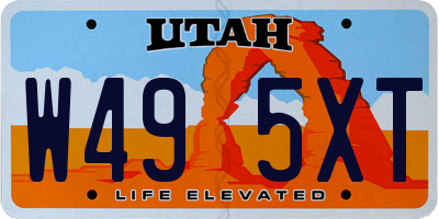 UT license plate W495XT