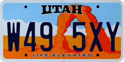 UT license plate W495XY