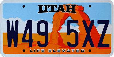 UT license plate W495XZ