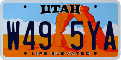 UT license plate W495YA