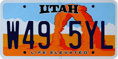 UT license plate W495YL