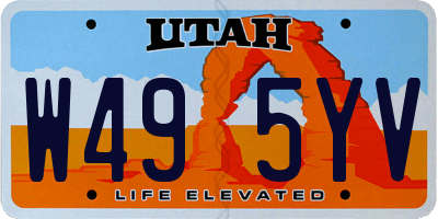 UT license plate W495YV