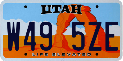 UT license plate W495ZE