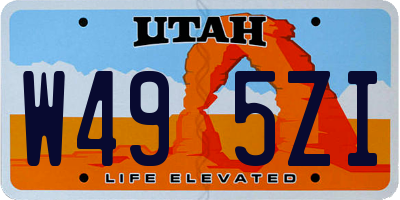 UT license plate W495ZI