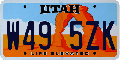 UT license plate W495ZK