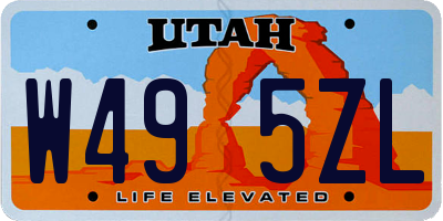 UT license plate W495ZL