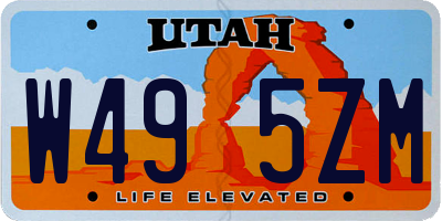 UT license plate W495ZM