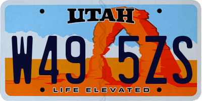 UT license plate W495ZS