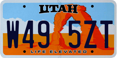 UT license plate W495ZT