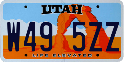 UT license plate W495ZZ