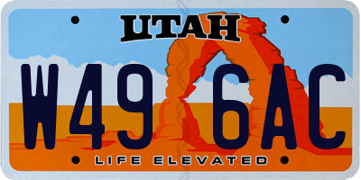 UT license plate W496AC