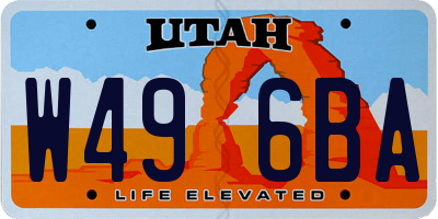 UT license plate W496BA