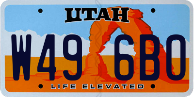 UT license plate W496BO