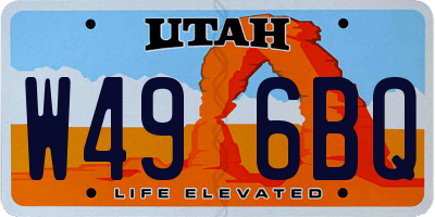 UT license plate W496BQ
