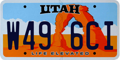 UT license plate W496CI