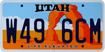 UT license plate W496CM