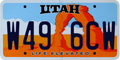 UT license plate W496CW