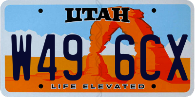 UT license plate W496CX