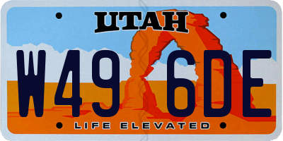 UT license plate W496DE