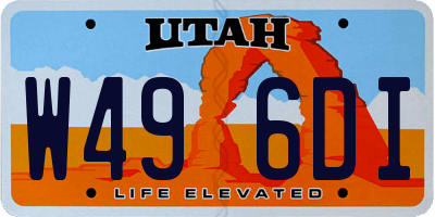 UT license plate W496DI