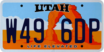UT license plate W496DP