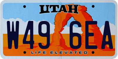 UT license plate W496EA