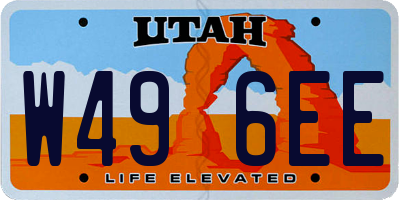 UT license plate W496EE
