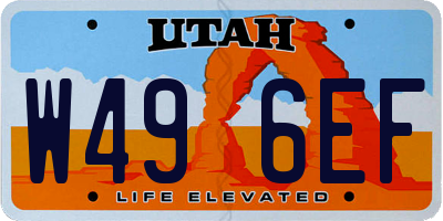 UT license plate W496EF