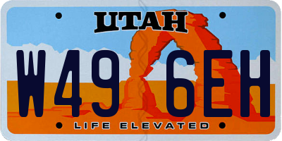 UT license plate W496EH